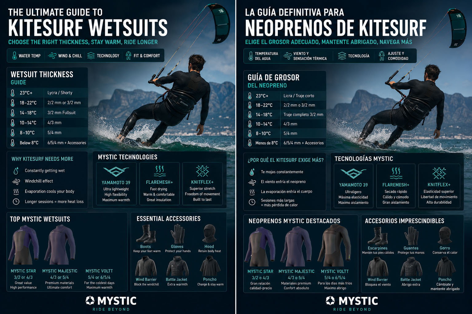 How to Choose the Best Wetsuit for Kitesurfing in Winter | Complete Mystic Wetsuits Guide